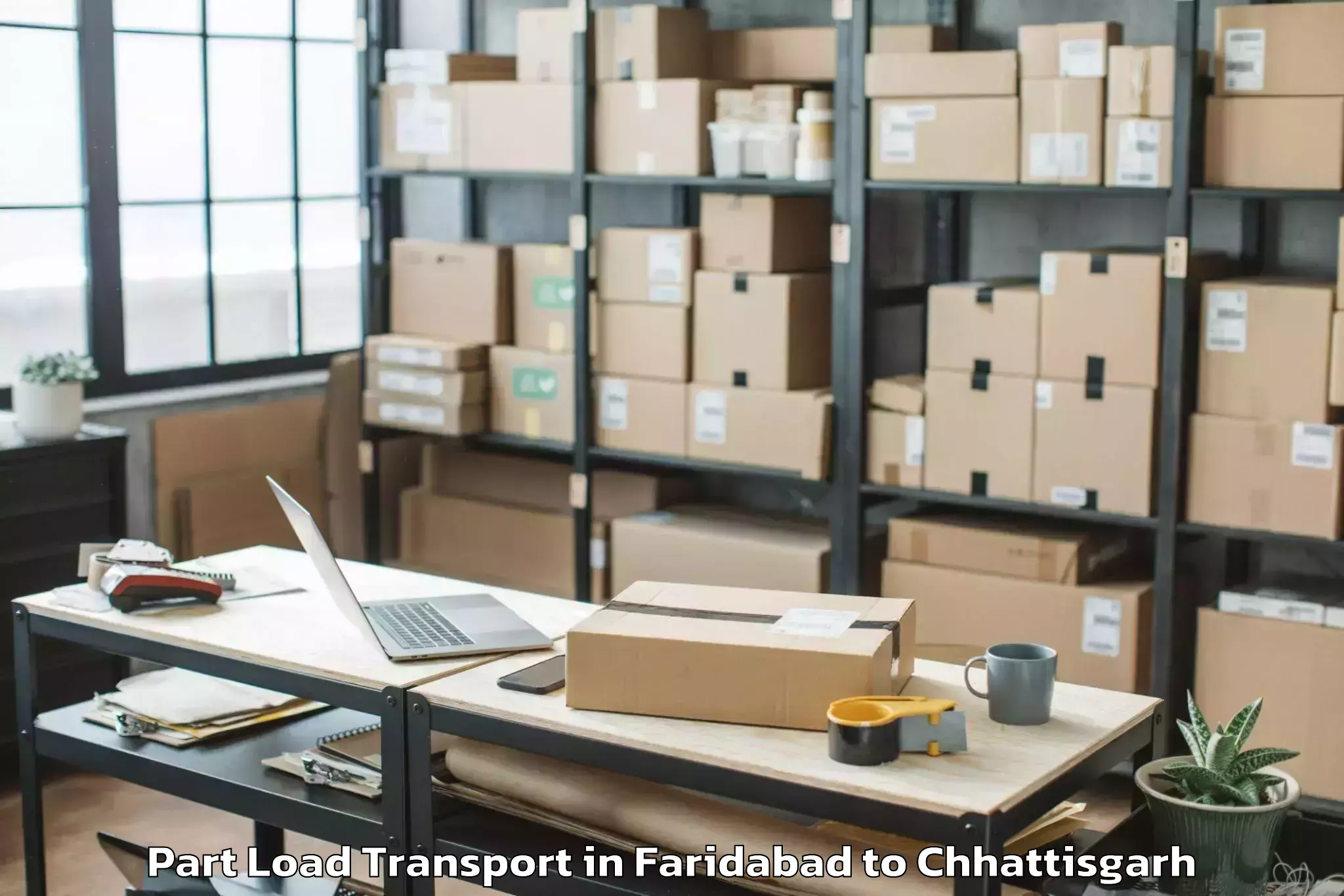 Easy Faridabad to Balod Part Load Transport Booking